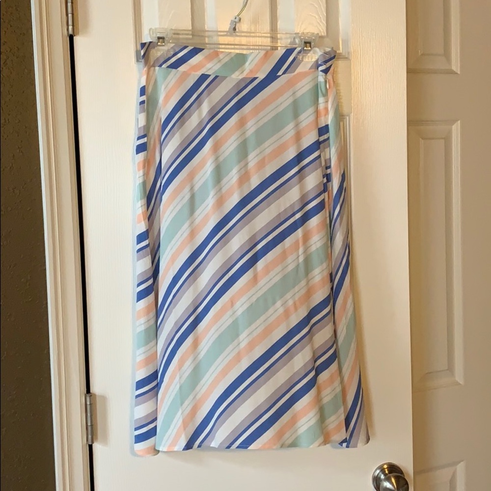LOFT multicolored striped midi skirt